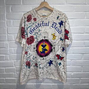 Vintage 1991 Grateful Dead Shirt AOP Dancing Bears T-Shirt Wild Oats Adult XL
